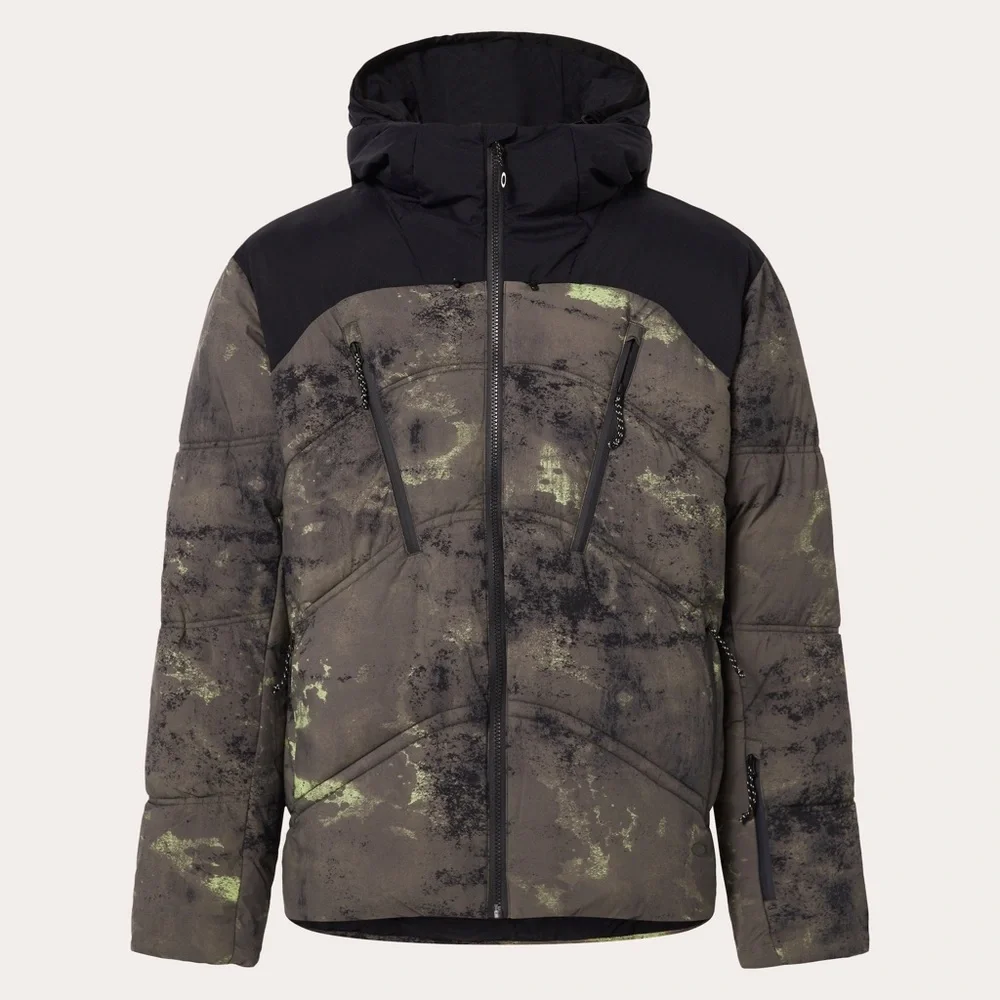 Men Size 2XL Oakley TC Ryykinn Ski & Snowboard Oxidation Print Green Jacket *NEW